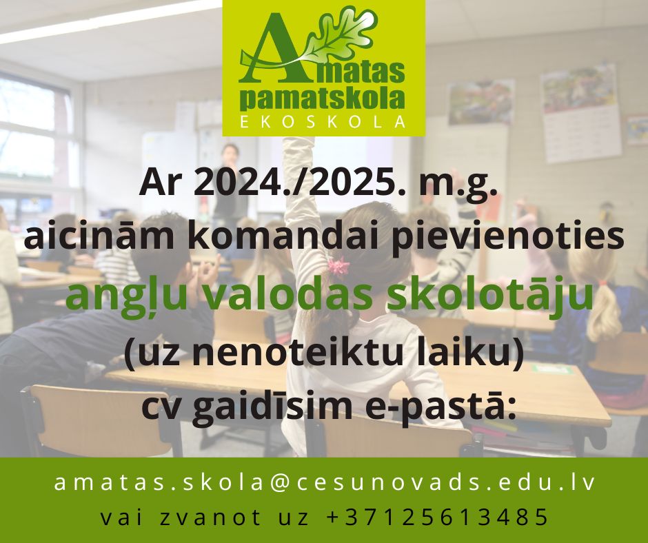 You are currently viewing Aicinām mūsu komandā angļu valodas skolotāju